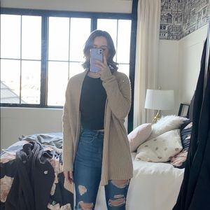 Aerie tan open sweater